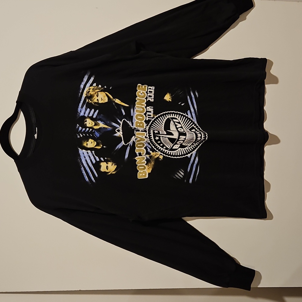 Bon Jovi Bounce Tour 2001 Black long sleeve concert tee XL Cities On The Back